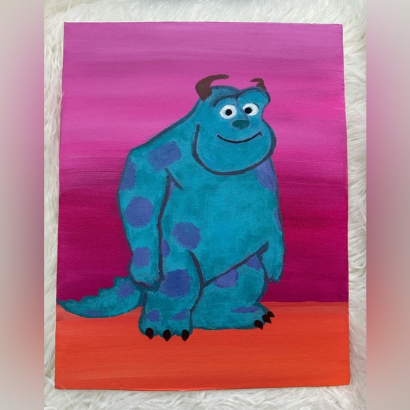 🍓6/$15🍓 11x14” Sully Monsters Inc. Disney/Pixar Handpainted Canvas - Picture 3 of 4